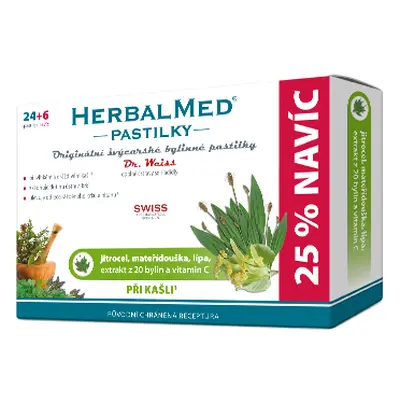 Simply You HerbalMed pastilky Dr. Weiss při kašli 24 pastilek + 6 pastilek ZDARMA