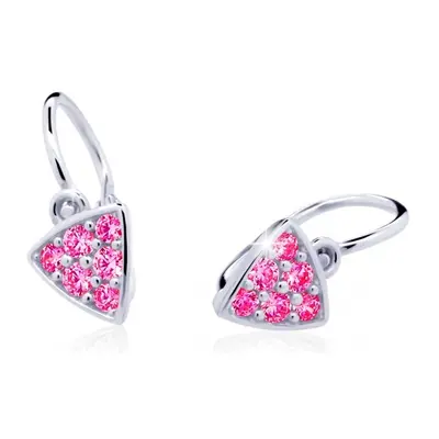 Cutie Jewellery Třpytivé dětské náušnice z bílého zlata C2207-10-X-2 fuchsiová