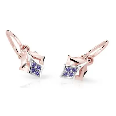 Cutie Jewellery Dětské náušnice z růžového zlata C2220-10-X-4 fialová