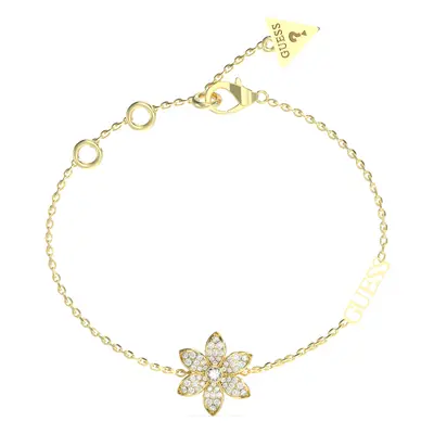 Guess Krásný pozlacený náramek s květinou White Lotus JUBB04144JWYG 18,5 cm