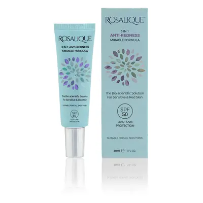 ROSALIQUE Krém proti začervenání pleti 3 in 1 Anti-Redness Miracle Formula SPF 50 30 ml