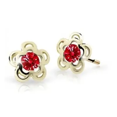 Cutie Jewellery Půvabné zlaté dětské náušnice C2204-30-X-1 červená