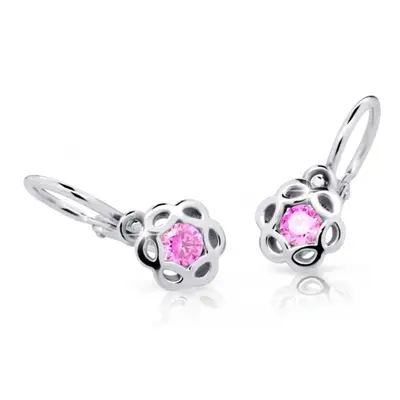 Cutie Jewellery Dětské náušnice z bílého zlata C2179-10-X-2 růžová