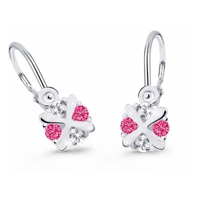 Cutie Jewellery Dětské náušnice z bílého zlata C2153-10-X-2 fuchsiová