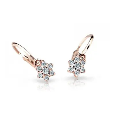 Cutie Jewellery Půvabné dětské náušnice z růžového zlata C2152-10-X-4 bílá