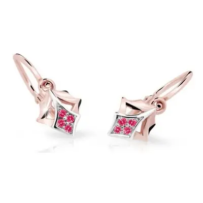 Cutie Jewellery Dětské náušnice z růžového zlata C2220-10-X-4 fuchsiová