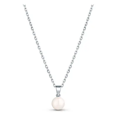 JwL Luxury Pearls Jemný stříbrný náhrdelník s pravou perlou JL0835 (řetízek, přívěsek)