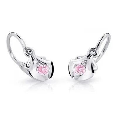 Cutie Jewellery Dětské náušnice z bílého zlata C2224-10-X-2 růžová