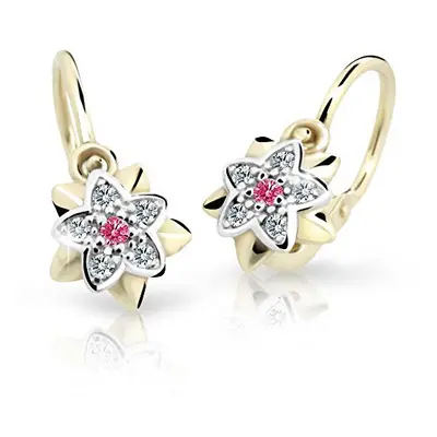 Cutie Jewellery Zlaté dětské náušnice C2210-10-X-1 fuchsiová