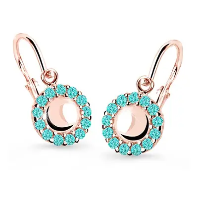 Cutie Jewellery Dětské náušnice z růžového zlata C2750-10-X-4 světle zelená