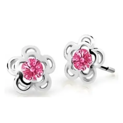 Cutie Jewellery Půvabné dětské náušnice z bílého zlata C2204-30-X-2 fuchsiová