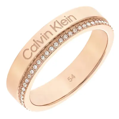 Calvin Klein Pozlacený prsten s krystaly Minimal Linear 35000202 54 mm