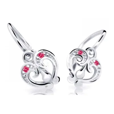 Cutie Jewellery Slušivé dětské náušnice z bílého zlata C2211-10-X-2 fuchsiová