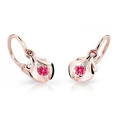 Cutie Jewellery Dětské náušnice z růžového zlata C2224-10-X-4 fuchsiová