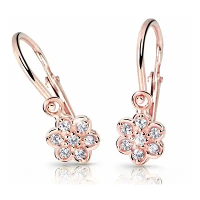 Cutie Jewellery Dětské náušnice z růžového zlata C2746-10-X-4 bílá