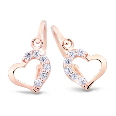 Cutie Jewellery Něžné dětské náušnice z růžového zlata C2757-10-X-4 bílá