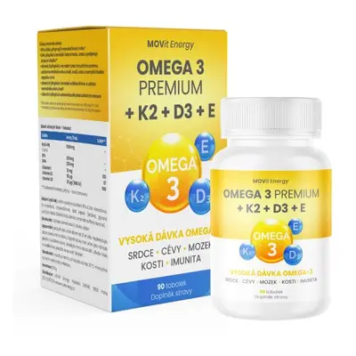 MOVit Energy Omega 3 Premium + K2 + D3 + E, 90 tobolek