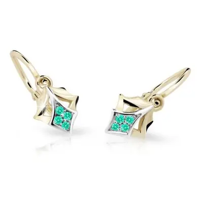 Cutie Jewellery Zlaté dětské náušnice C2220-10-X-1 světle zelená