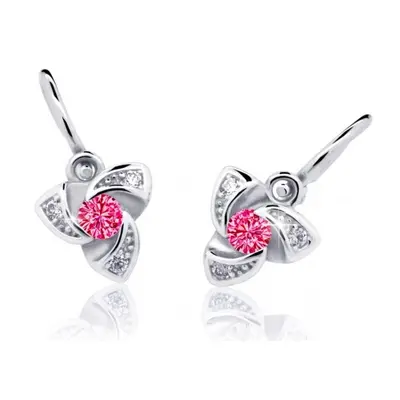 Cutie Jewellery Dětské náušnice z bílého zlata C2203-10-X-2 fuchsiová