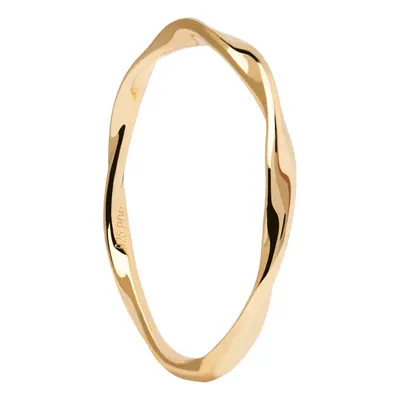 PDPAOLA Minimalistický pozlacený prsten SPIRAL Gold AN01-804 48 mm