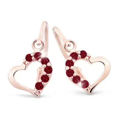 Cutie Jewellery Něžné dětské náušnice z růžového zlata C2757-10-X-4 červená