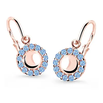 Cutie Jewellery Dětské náušnice z růžového zlata C2750-10-X-4 světle modrá