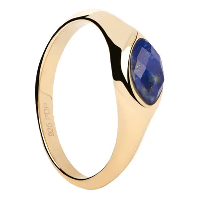 PDPAOLA Pozlacený prsten Lapis Lazuli Nomad Vanilla AN01-A49 48 mm