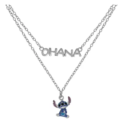 Disney Dvojitý stříbrný náhrdelník Stitch Lilo & Stitch NS00059SRHL-17.CS (řetízek, přívěsek)