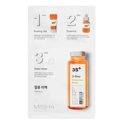 Missha Tříkroková rozjasňující pleťová maska s vitamínem C (3-Step Whitening Mask)