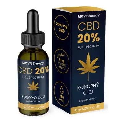 MOVit Energy CBD 20% Full Spectrum konopný olej 10 ml