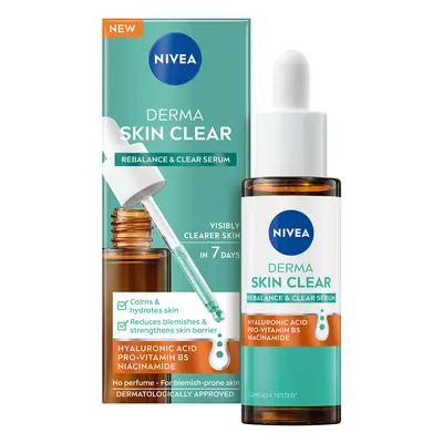 Nivea Regenerační a hloubkově hydratační pleťové sérum Derma Skin Clear Serum 30 ml