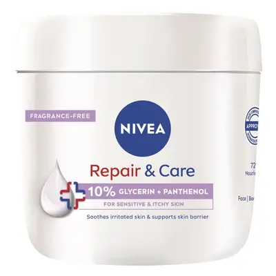 Nivea Hydratační tělový krém pro citlivou pokožku Repair & Care 400 ml