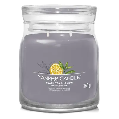 Yankee Candle Aromatická svíčka Signature sklo střední Black Tea & Lemon 368 g