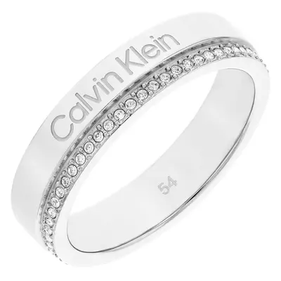 Calvin Klein Ocelový prsten s krystaly Minimal Linear 35000200 54 mm