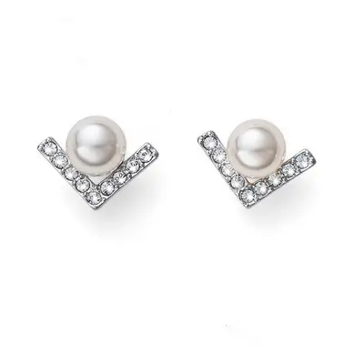 Oliver Weber Elegantní náušnice pecky s perlou a krystaly Swarovski Point Pearl