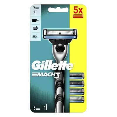 Gillette Holicí strojek Gillette Mach3 + 5 hlavic