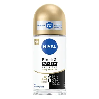 Nivea Kuličkový antiperspirant bez alkoholu Invisible Black & White Silky Smooth 50 ml