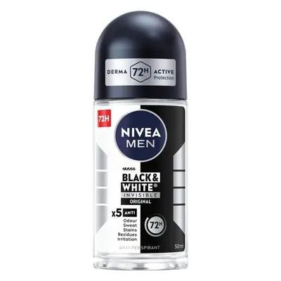 Nivea Kuličkový antiperspirant pro muže Invisible For Black & White Original 50 ml