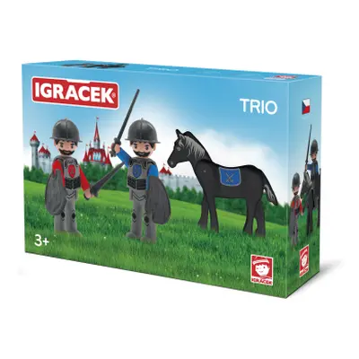 IGRÁČEK TRIO - 2 rytíři a černý kůň