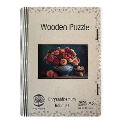 Wooden puzzle Chrysanthemum Bouquet A3