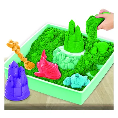 Kinetic sand krabice tekutého písku s podložkou zelená