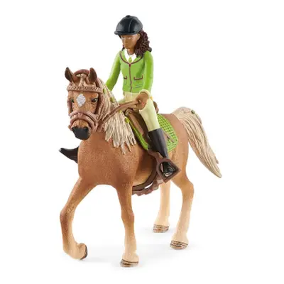 schleich® Horse Club 42542 Černovláska Sarah s pohyblivými klouby na koni