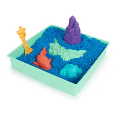 Kinetic sand krabice tekutého písku s podložkou modrá