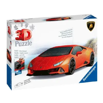 Puzzle 3D Lamborghini Huracán Evo oranžové 108 dílků