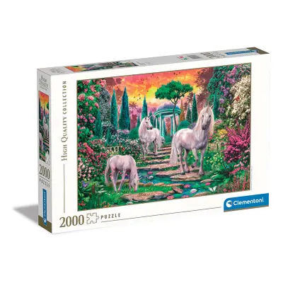 Puzzle 2000 dílků Jednorožci v zahradě