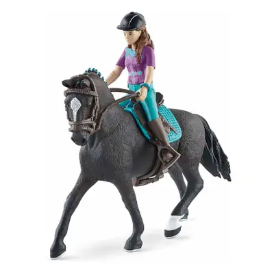 schleich® Horse Club 42541 Hnědovláska Lisa s pohyblivými klouby na koni