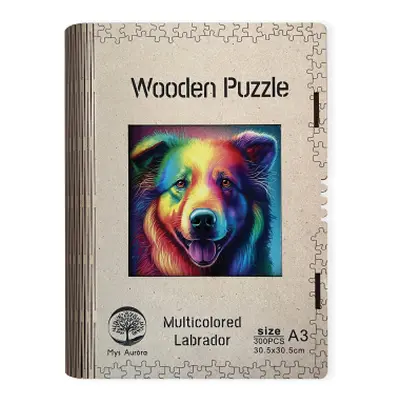 Wooden puzzle Multicolored Labrador A3