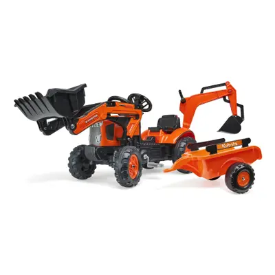 Traktor šlapací Kubota M7171 oranžový s přední i zadní lžící