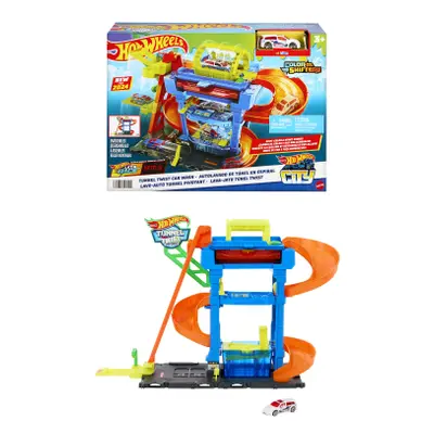 Hot Wheels city color shifters automyčka s otočným tunelem