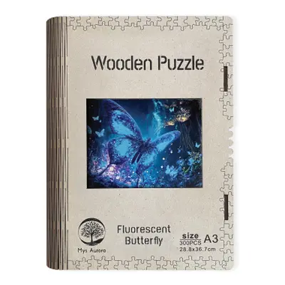 Wooden puzzle Fluorescent Butterfly A3